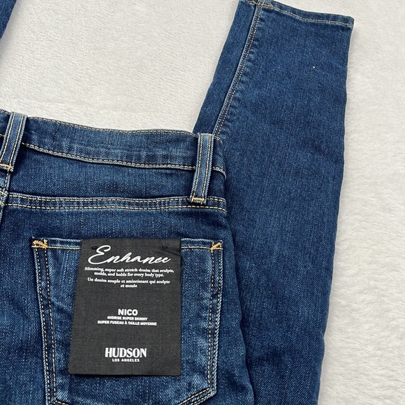 Hudson Jeans Denim - NWT Hudson 24, 0 Enhance Nico Super Skinny‎ Dark Blue Denim Jeans